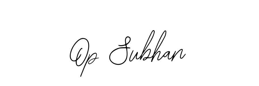 You should practise on your own different ways (Bearetta-2O07w) to write your name (Op Subhan) in signature. don't let someone else do it for you. Op Subhan signature style 12 images and pictures png