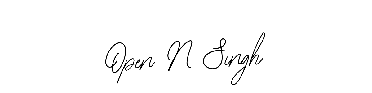 Use a signature maker to create a handwritten signature online. With this signature software, you can design (Bearetta-2O07w) your own signature for name Open N Singh. Open N Singh signature style 12 images and pictures png