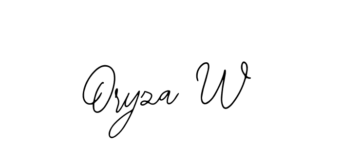 if you are searching for the best signature style for your name Oryza W. so please give up your signature search. here we have designed multiple signature styles  using Bearetta-2O07w. Oryza W signature style 12 images and pictures png