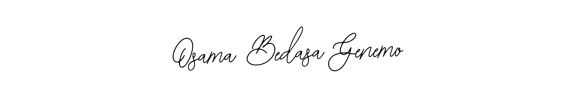 How to make Osama Bedasa Genemo name signature. Use Bearetta-2O07w style for creating short signs online. This is the latest handwritten sign. Osama Bedasa Genemo signature style 12 images and pictures png