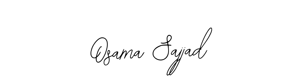 How to make Osama Sajjad name signature. Use Bearetta-2O07w style for creating short signs online. This is the latest handwritten sign. Osama Sajjad signature style 12 images and pictures png