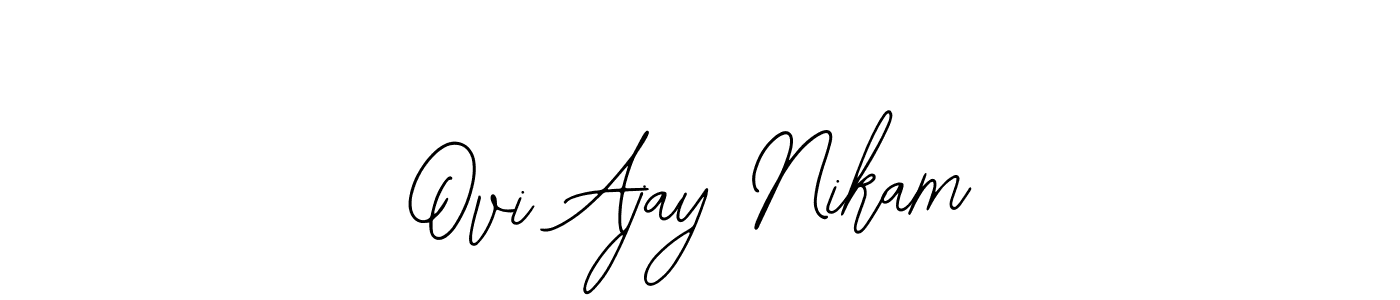 Similarly Bearetta-2O07w is the best handwritten signature design. Signature creator online .You can use it as an online autograph creator for name Ovi Ajay Nikam. Ovi Ajay Nikam signature style 12 images and pictures png