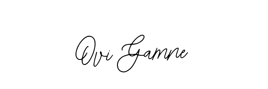 How to make Ovi Gamne signature? Bearetta-2O07w is a professional autograph style. Create handwritten signature for Ovi Gamne name. Ovi Gamne signature style 12 images and pictures png