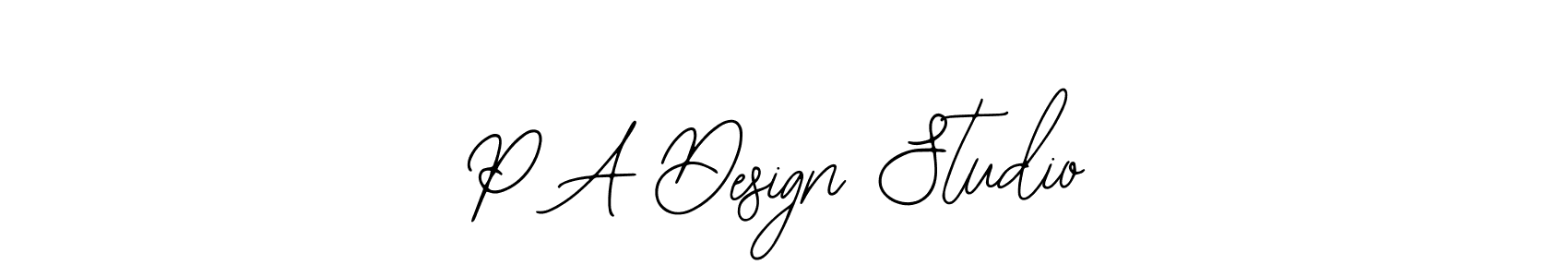 How to make P A Design Studio name signature. Use Bearetta-2O07w style for creating short signs online. This is the latest handwritten sign. P A Design Studio signature style 12 images and pictures png