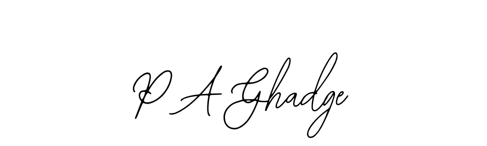 if you are searching for the best signature style for your name P A Ghadge. so please give up your signature search. here we have designed multiple signature styles  using Bearetta-2O07w. P A Ghadge signature style 12 images and pictures png