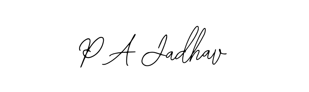 Design your own signature with our free online signature maker. With this signature software, you can create a handwritten (Bearetta-2O07w) signature for name P A Jadhav. P A Jadhav signature style 12 images and pictures png