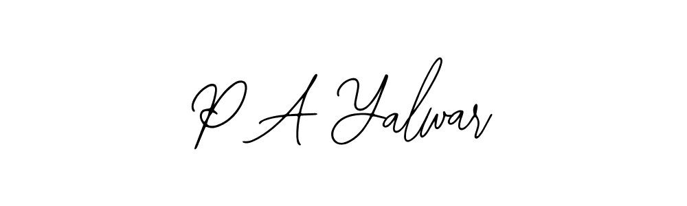 if you are searching for the best signature style for your name P A Yalwar. so please give up your signature search. here we have designed multiple signature styles  using Bearetta-2O07w. P A Yalwar signature style 12 images and pictures png