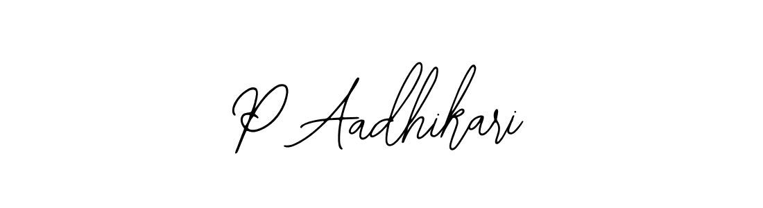 Design your own signature with our free online signature maker. With this signature software, you can create a handwritten (Bearetta-2O07w) signature for name P Aadhikari. P Aadhikari signature style 12 images and pictures png