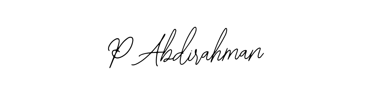 Also we have P Abdirahman name is the best signature style. Create professional handwritten signature collection using Bearetta-2O07w autograph style. P Abdirahman signature style 12 images and pictures png