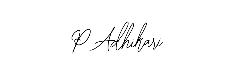 if you are searching for the best signature style for your name P Adhikari. so please give up your signature search. here we have designed multiple signature styles  using Bearetta-2O07w. P Adhikari signature style 12 images and pictures png