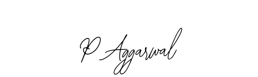 How to make P Aggarwal name signature. Use Bearetta-2O07w style for creating short signs online. This is the latest handwritten sign. P Aggarwal signature style 12 images and pictures png