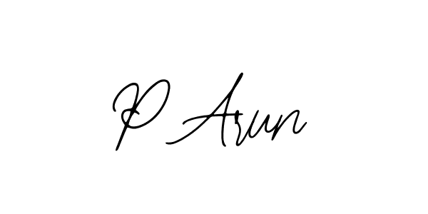 Design your own signature with our free online signature maker. With this signature software, you can create a handwritten (Bearetta-2O07w) signature for name P Arun. P Arun signature style 12 images and pictures png