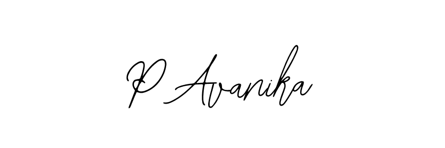 Design your own signature with our free online signature maker. With this signature software, you can create a handwritten (Bearetta-2O07w) signature for name P Avanika. P Avanika signature style 12 images and pictures png