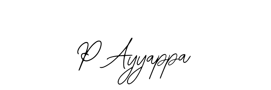 The best way (Bearetta-2O07w) to make a short signature is to pick only two or three words in your name. The name P Ayyappa include a total of six letters. For converting this name. P Ayyappa signature style 12 images and pictures png