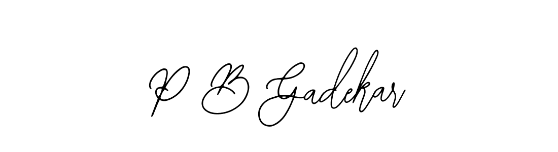 Bearetta-2O07w is a professional signature style that is perfect for those who want to add a touch of class to their signature. It is also a great choice for those who want to make their signature more unique. Get P B Gadekar name to fancy signature for free. P B Gadekar signature style 12 images and pictures png