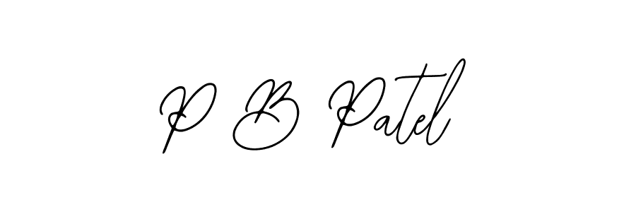 How to make P B Patel name signature. Use Bearetta-2O07w style for creating short signs online. This is the latest handwritten sign. P B Patel signature style 12 images and pictures png