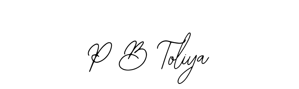 How to make P B Toliya name signature. Use Bearetta-2O07w style for creating short signs online. This is the latest handwritten sign. P B Toliya signature style 12 images and pictures png