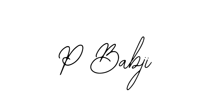 Design your own signature with our free online signature maker. With this signature software, you can create a handwritten (Bearetta-2O07w) signature for name P Babji. P Babji signature style 12 images and pictures png