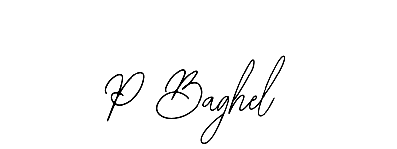 How to make P Baghel name signature. Use Bearetta-2O07w style for creating short signs online. This is the latest handwritten sign. P Baghel signature style 12 images and pictures png