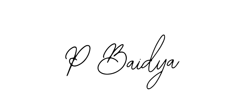 Use a signature maker to create a handwritten signature online. With this signature software, you can design (Bearetta-2O07w) your own signature for name P Baidya. P Baidya signature style 12 images and pictures png