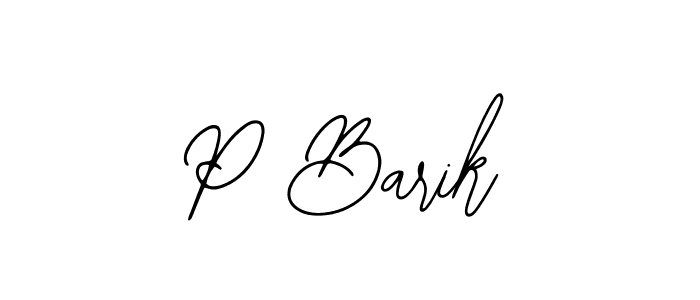 How to make P Barik name signature. Use Bearetta-2O07w style for creating short signs online. This is the latest handwritten sign. P Barik signature style 12 images and pictures png