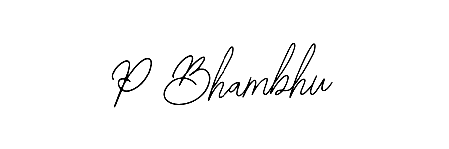 Create a beautiful signature design for name P Bhambhu. With this signature (Bearetta-2O07w) fonts, you can make a handwritten signature for free. P Bhambhu signature style 12 images and pictures png