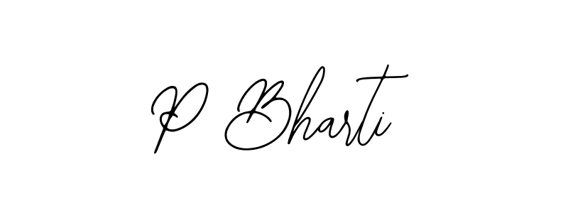 How to make P Bharti name signature. Use Bearetta-2O07w style for creating short signs online. This is the latest handwritten sign. P Bharti signature style 12 images and pictures png