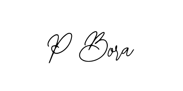 How to make P Bora name signature. Use Bearetta-2O07w style for creating short signs online. This is the latest handwritten sign. P Bora signature style 12 images and pictures png