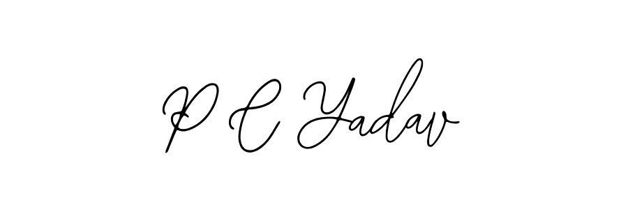 How to make P C Yadav name signature. Use Bearetta-2O07w style for creating short signs online. This is the latest handwritten sign. P C Yadav signature style 12 images and pictures png