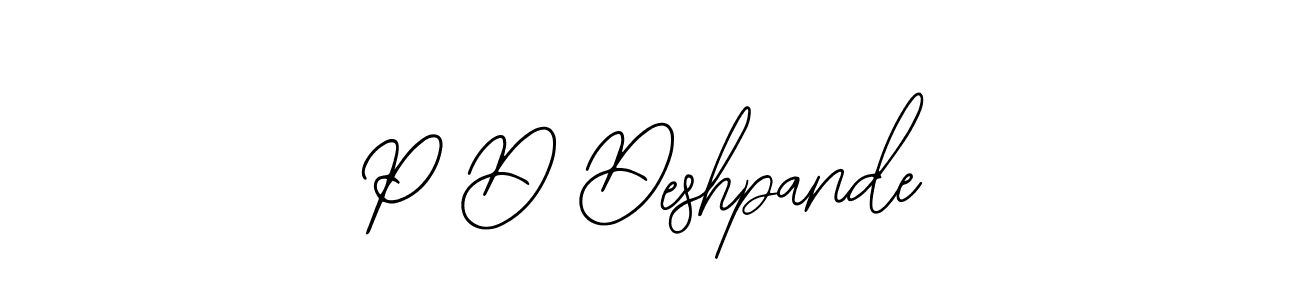 P D Deshpande stylish signature style. Best Handwritten Sign (Bearetta-2O07w) for my name. Handwritten Signature Collection Ideas for my name P D Deshpande. P D Deshpande signature style 12 images and pictures png