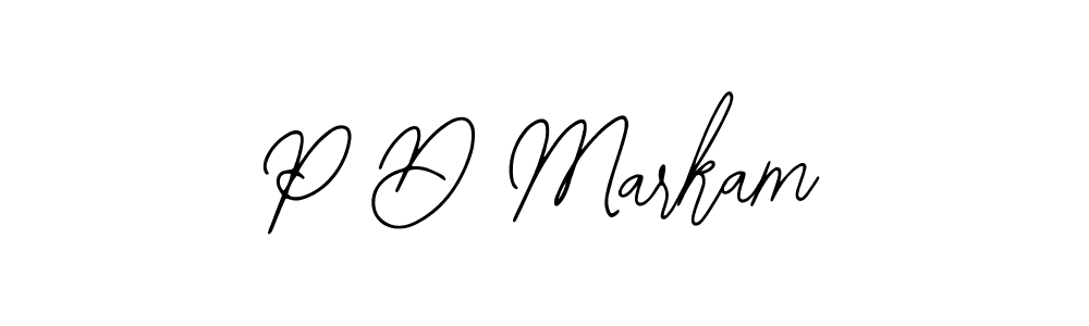 You should practise on your own different ways (Bearetta-2O07w) to write your name (P D Markam) in signature. don't let someone else do it for you. P D Markam signature style 12 images and pictures png