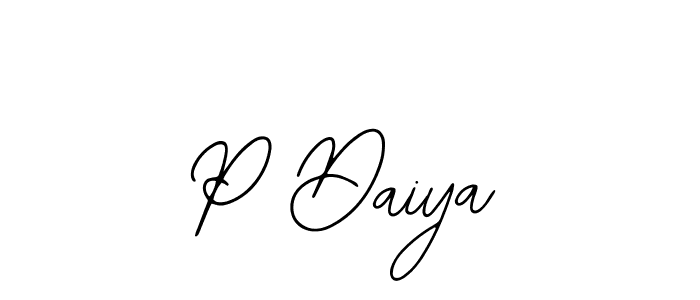 Design your own signature with our free online signature maker. With this signature software, you can create a handwritten (Bearetta-2O07w) signature for name P Daiya. P Daiya signature style 12 images and pictures png