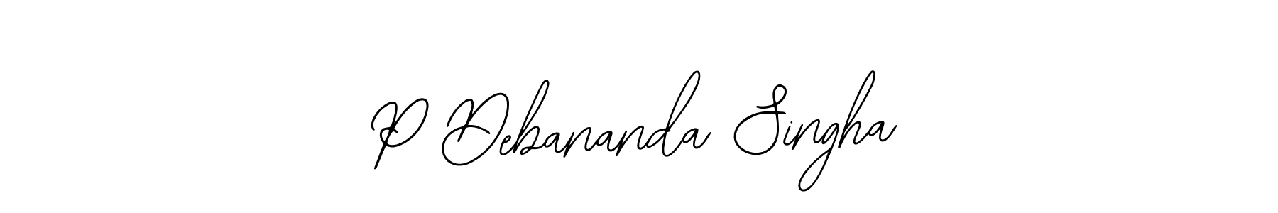 The best way (Bearetta-2O07w) to make a short signature is to pick only two or three words in your name. The name P Debananda Singha include a total of six letters. For converting this name. P Debananda Singha signature style 12 images and pictures png