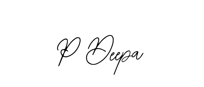 You should practise on your own different ways (Bearetta-2O07w) to write your name (P Deepa) in signature. don't let someone else do it for you. P Deepa signature style 12 images and pictures png