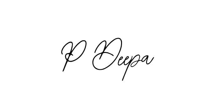 How to make P Deepa name signature. Use Bearetta-2O07w style for creating short signs online. This is the latest handwritten sign. P Deepa signature style 12 images and pictures png