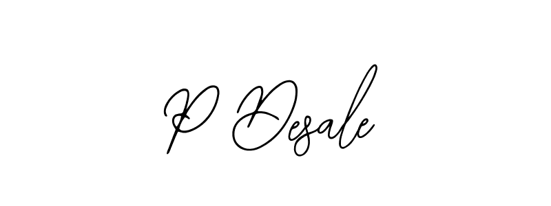 Create a beautiful signature design for name P Desale. With this signature (Bearetta-2O07w) fonts, you can make a handwritten signature for free. P Desale signature style 12 images and pictures png