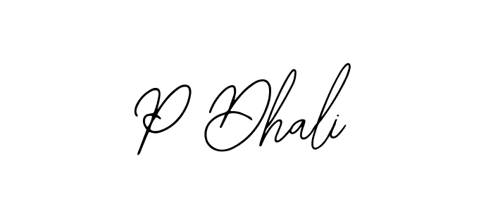 The best way (Bearetta-2O07w) to make a short signature is to pick only two or three words in your name. The name P Dhali include a total of six letters. For converting this name. P Dhali signature style 12 images and pictures png
