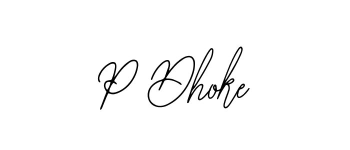 if you are searching for the best signature style for your name P Dhoke. so please give up your signature search. here we have designed multiple signature styles  using Bearetta-2O07w. P Dhoke signature style 12 images and pictures png