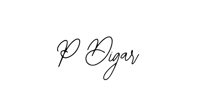 Design your own signature with our free online signature maker. With this signature software, you can create a handwritten (Bearetta-2O07w) signature for name P Digar. P Digar signature style 12 images and pictures png