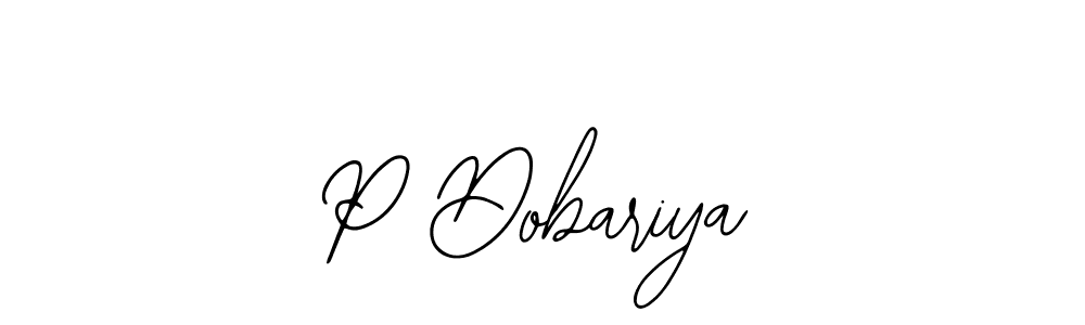 The best way (Bearetta-2O07w) to make a short signature is to pick only two or three words in your name. The name P Dobariya include a total of six letters. For converting this name. P Dobariya signature style 12 images and pictures png