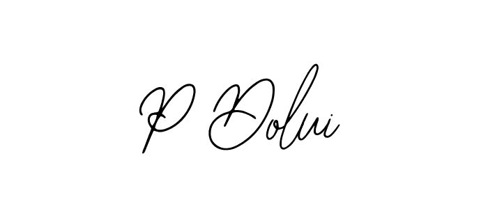 if you are searching for the best signature style for your name P Dolui. so please give up your signature search. here we have designed multiple signature styles  using Bearetta-2O07w. P Dolui signature style 12 images and pictures png