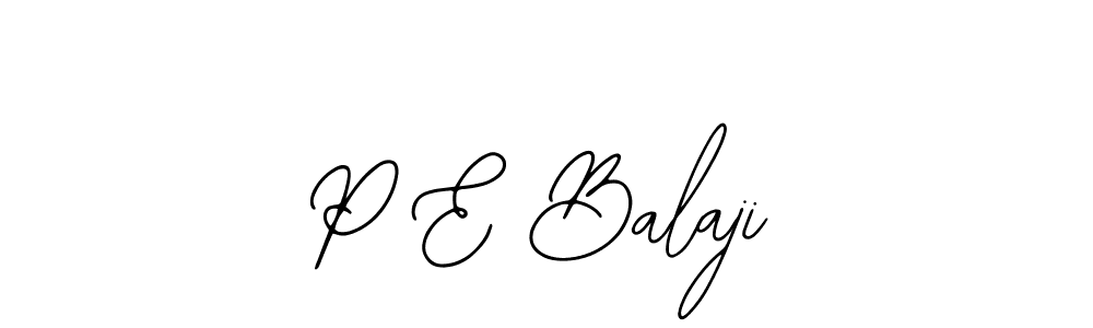 The best way (Bearetta-2O07w) to make a short signature is to pick only two or three words in your name. The name P E Balaji include a total of six letters. For converting this name. P E Balaji signature style 12 images and pictures png