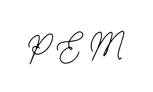 How to make P E M name signature. Use Bearetta-2O07w style for creating short signs online. This is the latest handwritten sign. P E M signature style 12 images and pictures png