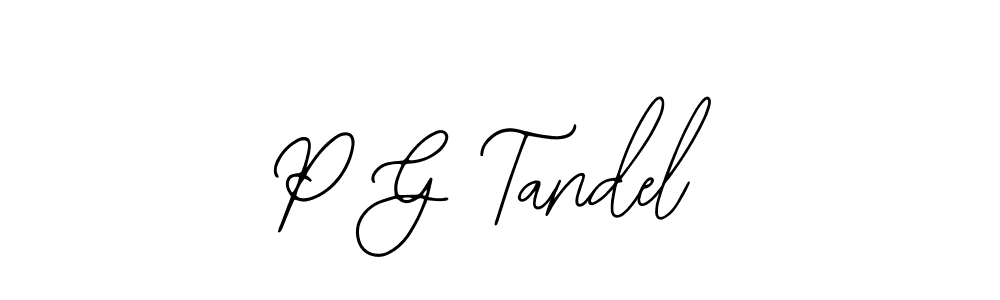 if you are searching for the best signature style for your name P G Tandel. so please give up your signature search. here we have designed multiple signature styles  using Bearetta-2O07w. P G Tandel signature style 12 images and pictures png