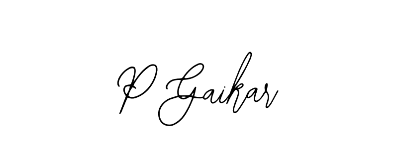 Design your own signature with our free online signature maker. With this signature software, you can create a handwritten (Bearetta-2O07w) signature for name P Gaikar. P Gaikar signature style 12 images and pictures png