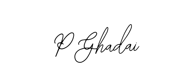 The best way (Bearetta-2O07w) to make a short signature is to pick only two or three words in your name. The name P Ghadai include a total of six letters. For converting this name. P Ghadai signature style 12 images and pictures png