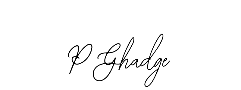 The best way (Bearetta-2O07w) to make a short signature is to pick only two or three words in your name. The name P Ghadge include a total of six letters. For converting this name. P Ghadge signature style 12 images and pictures png