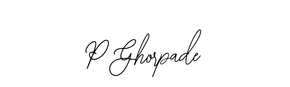 The best way (Bearetta-2O07w) to make a short signature is to pick only two or three words in your name. The name P Ghorpade include a total of six letters. For converting this name. P Ghorpade signature style 12 images and pictures png