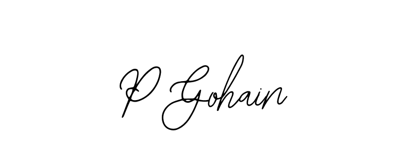 if you are searching for the best signature style for your name P Gohain. so please give up your signature search. here we have designed multiple signature styles  using Bearetta-2O07w. P Gohain signature style 12 images and pictures png