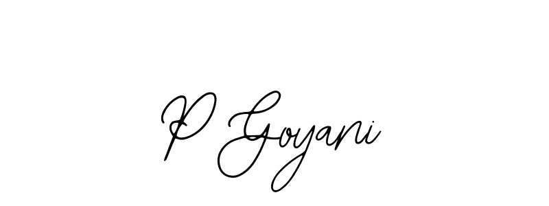 Use a signature maker to create a handwritten signature online. With this signature software, you can design (Bearetta-2O07w) your own signature for name P Goyani. P Goyani signature style 12 images and pictures png